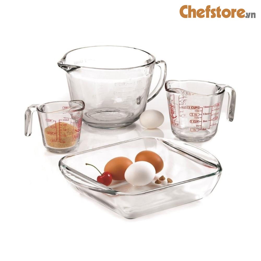 Ca Đong ml 💥 Cốc Đo Lường Chất Lỏng Chia Vạch Thủy Tinh Cường Lực Đa Dung Tích 250ml/500ml/1000ml/2000ml Anchor Hocking