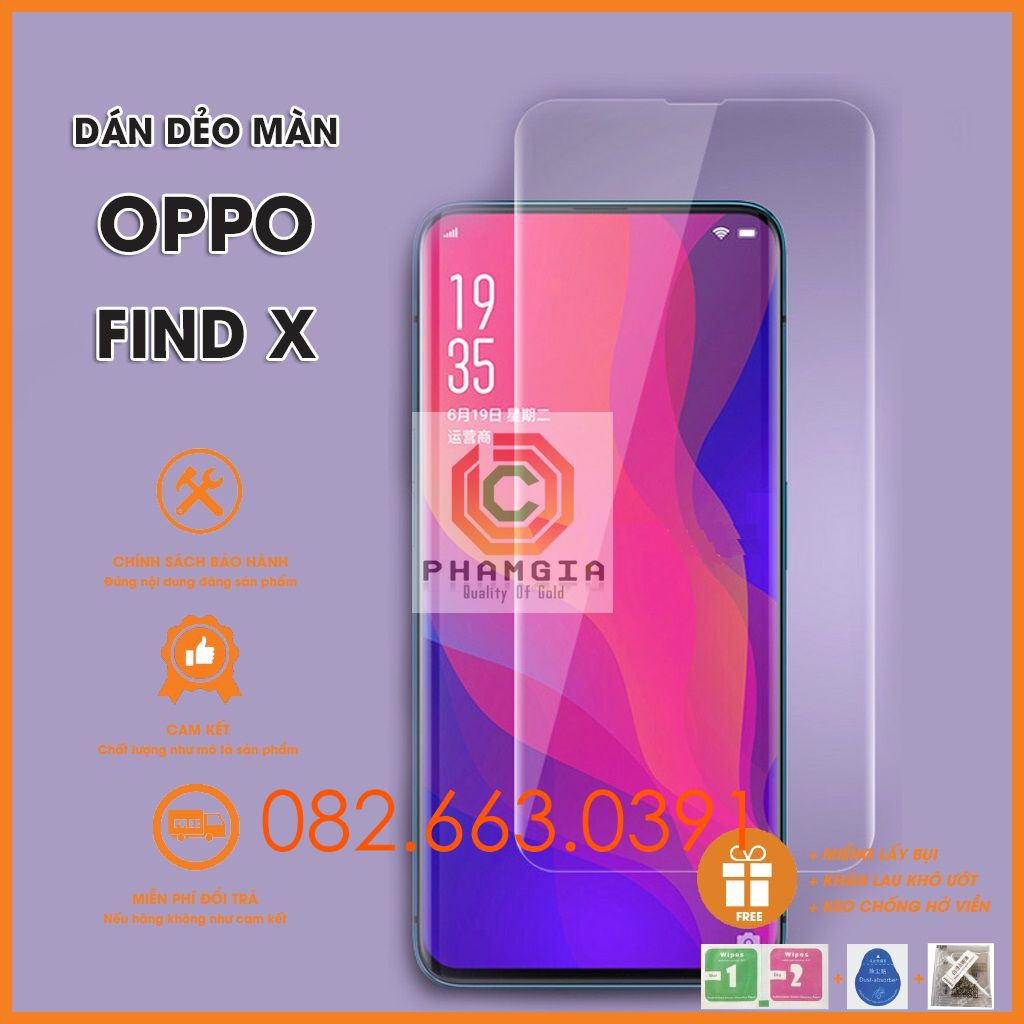 Dán PPF Oppo Find X bóng, nhám cho màn hình, mặt lưng, full lưng viền siêu bảo vệ