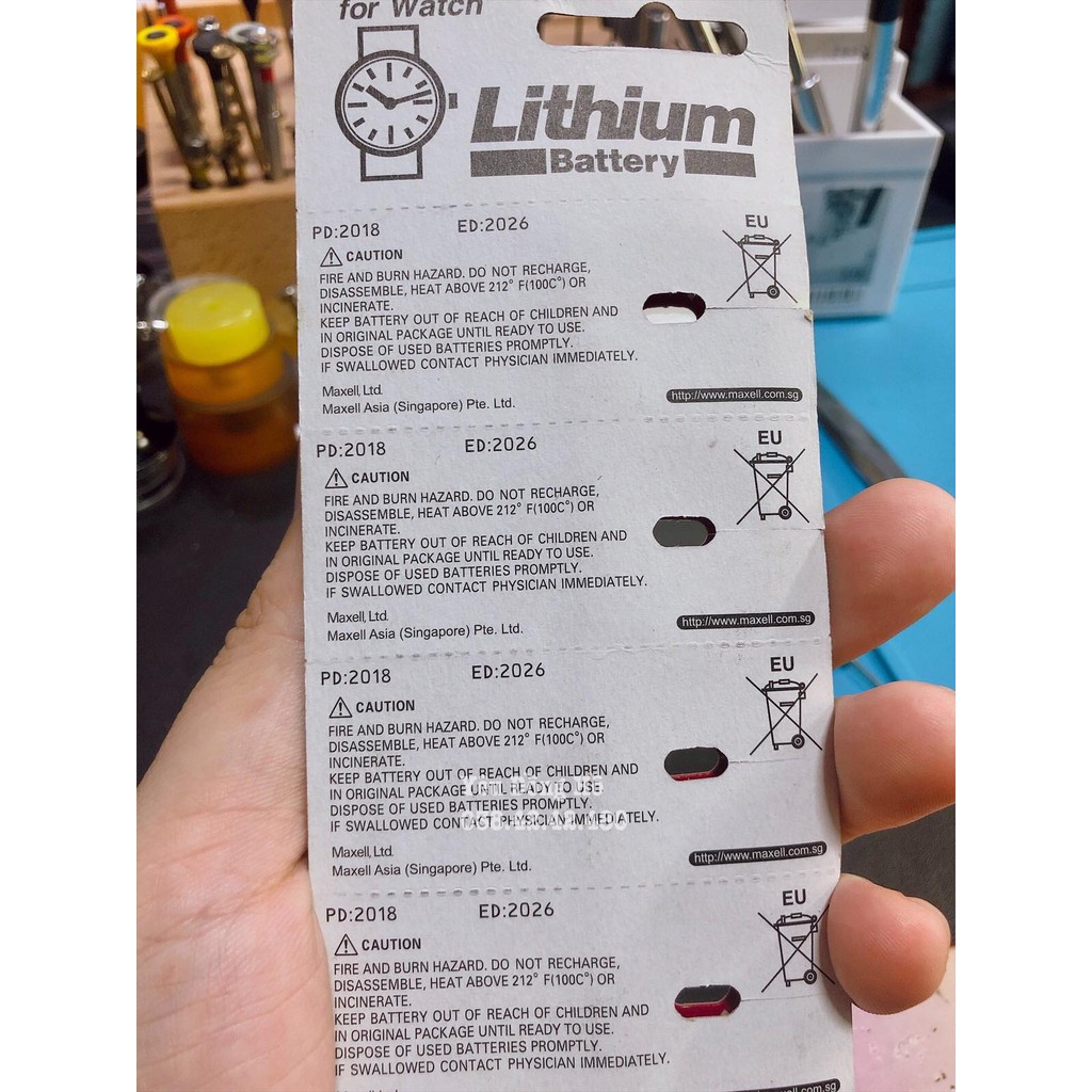 Vỉ 5 viên pin Maxell CR2016 2016 Lithium Chính Hãng Japan
