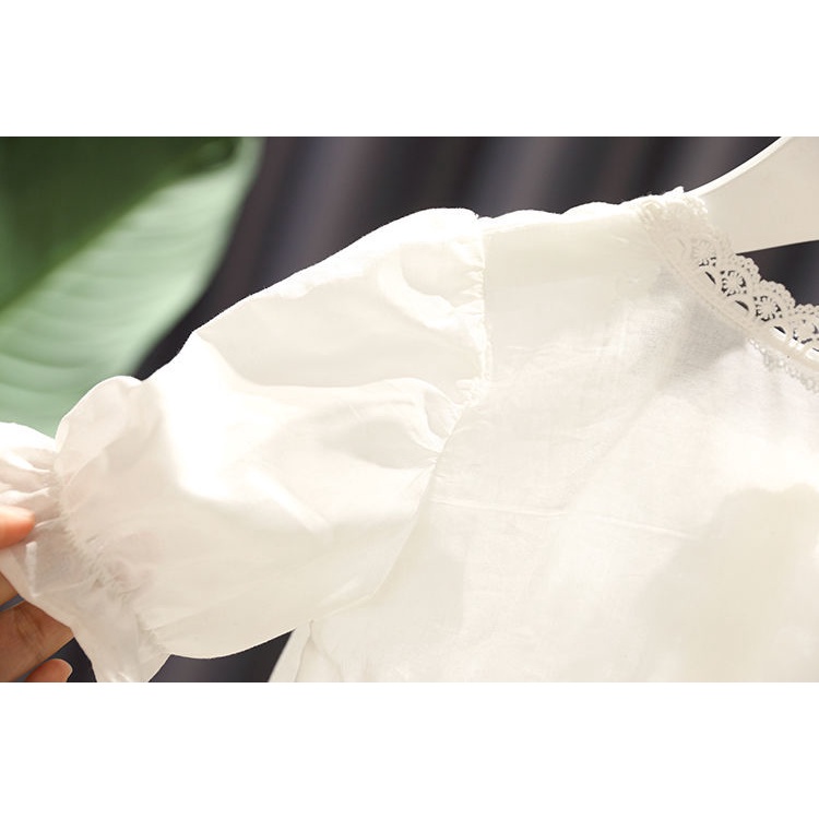 Áo Sơ Mi Cotton Tay Ngắn Phong Cách Nhật Hàn Thời Trang Mùa Hè Mới 2022 Cho Bé Gái 1-6 Tuổi