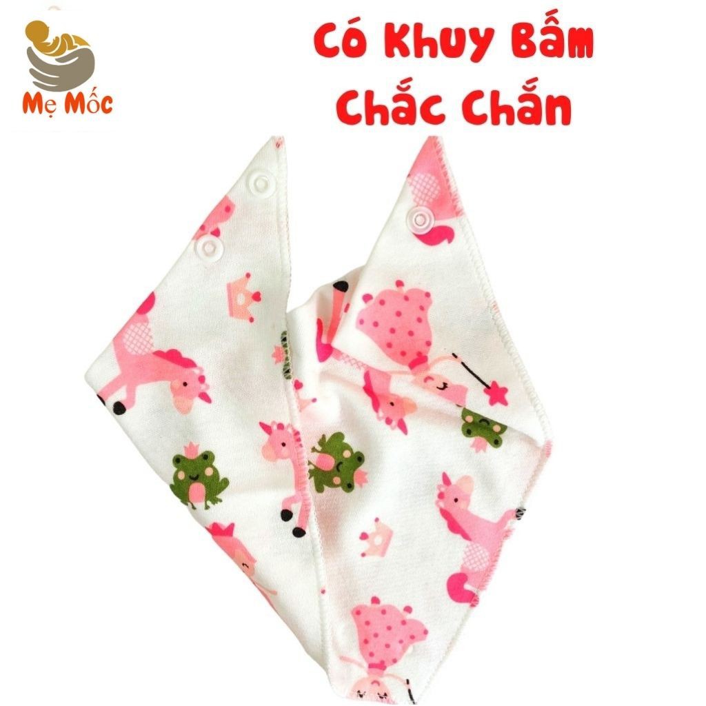 Khăn Yếm Tam Giác Cho Bé Cotton Hữu Cơ Tự Nhiên 100%, Mềm Mại Có Cúc Bấm - Shop Mẹ Mốc ,KY