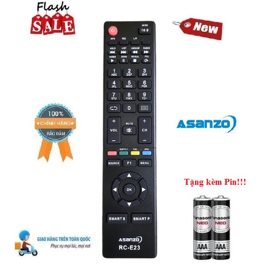 Remote Điều khiển TV Asanzo RC-E23 LCD/LED/Smart TV- Hàng mới chính hãng 100% Tặng kèm Pin!!!