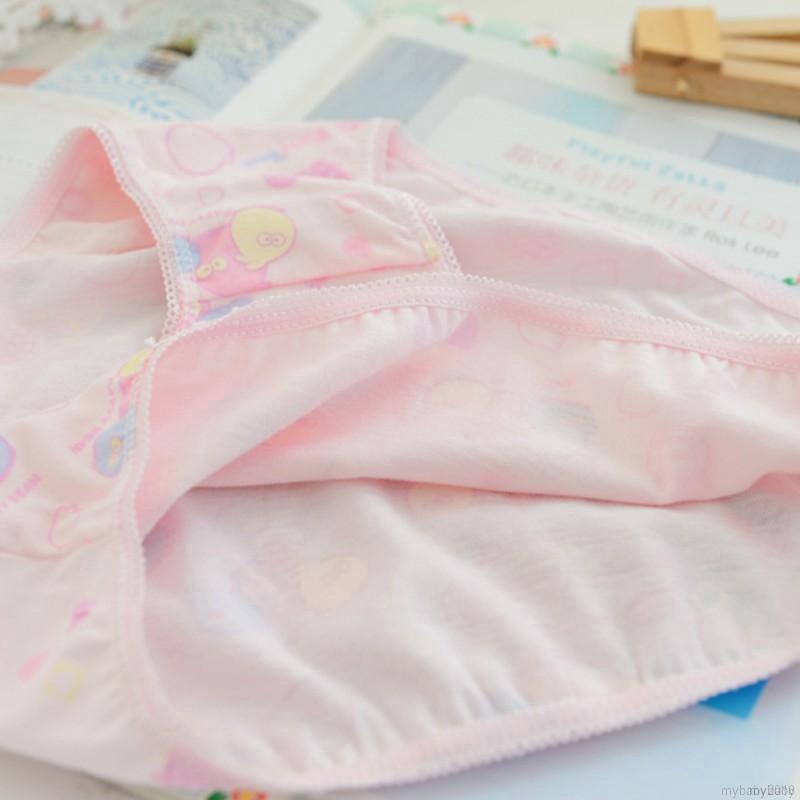 Set 6 quần lót cotton họa tiết dễ thương cho bé gái