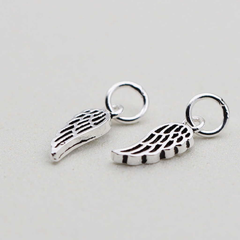 Phụ kiện Charm bạc Mặt treo đôi cánh thiên thần