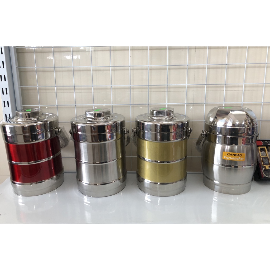 Cặp Lồng Cơm 3 Ngăn Giữ Nhiệt Chất Liệu Inox (Bền, Đẹp)