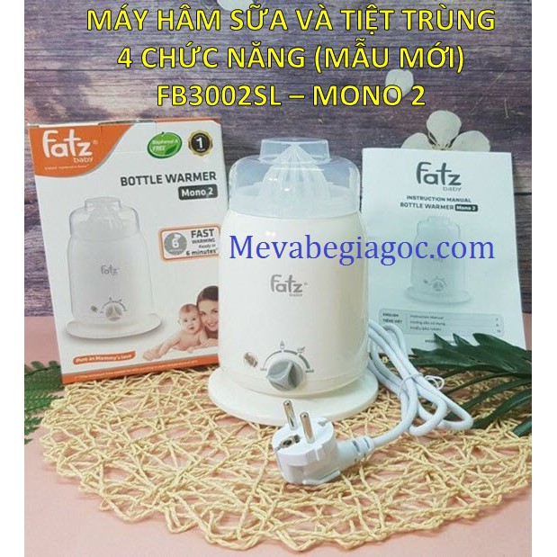 (BH 1 NĂM) Máy hâm sữa 4 chức năng FATZ Fatzbaby FB3002SL - Mono 2