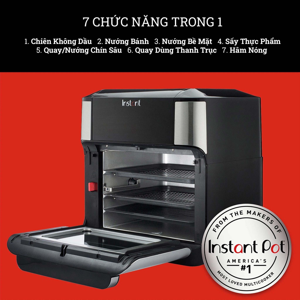 [Mã INCU200 giảm 200K đơn 699K] Lò chiên không dầu Instant™ Vortex™ Plus 7-in-1, 10L, Bảo hành chính hãng 12 tháng