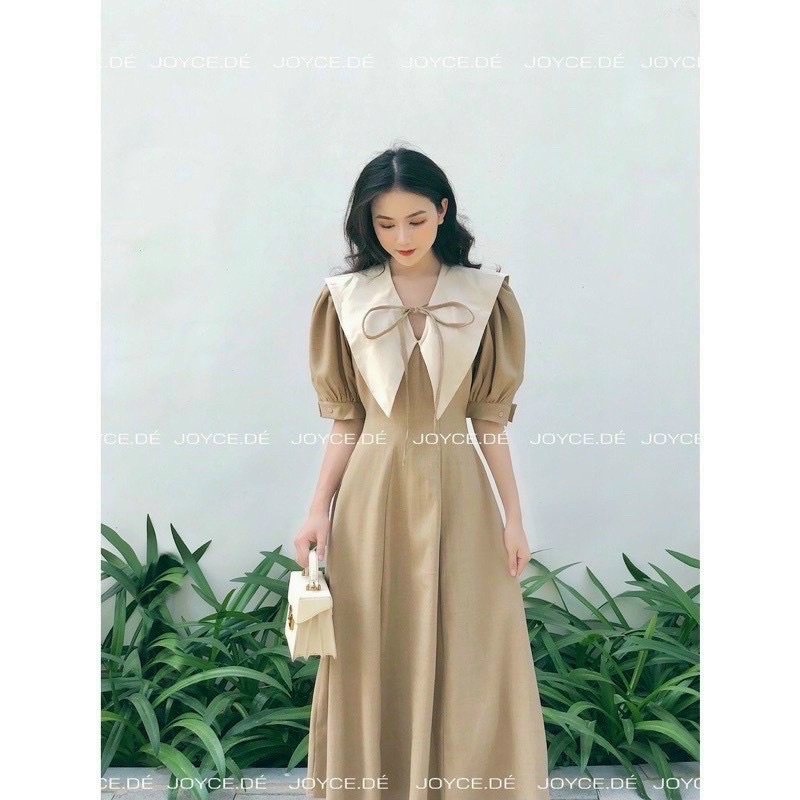 Váy dự tiệc midi qua gối màu nâu, nude, đen - Mã DD34