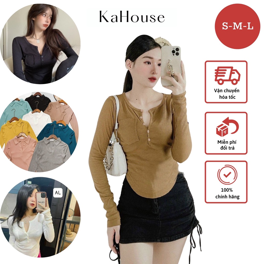 [ Hàng cao cấp loại 1 kèm hình thật ] Áo Len Tăm Gân Dài Tay Basic- KaHouse 024