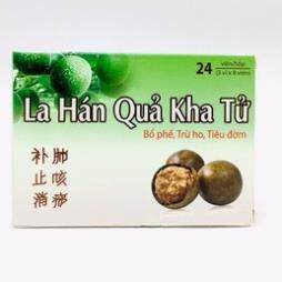 Viên ngậm  La Hán Quả Kha Tử Giảm ho khản tiếng – hộp 24 viên