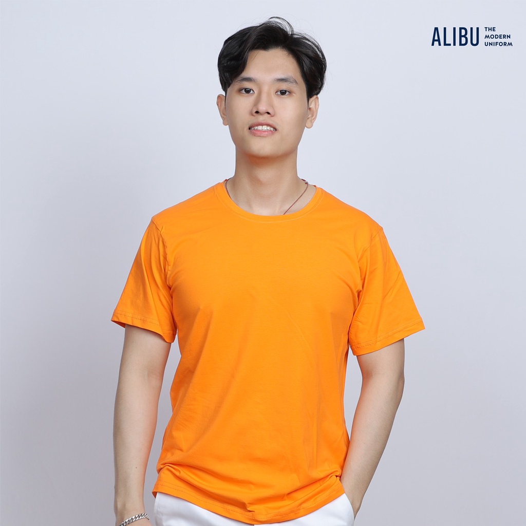 Áo thun cotton 100% thái nam trơn cổ tròn trơn gia đình nam nữ ngắn tay chất liệu co giãn 4 chiều vnxk - ALIBU