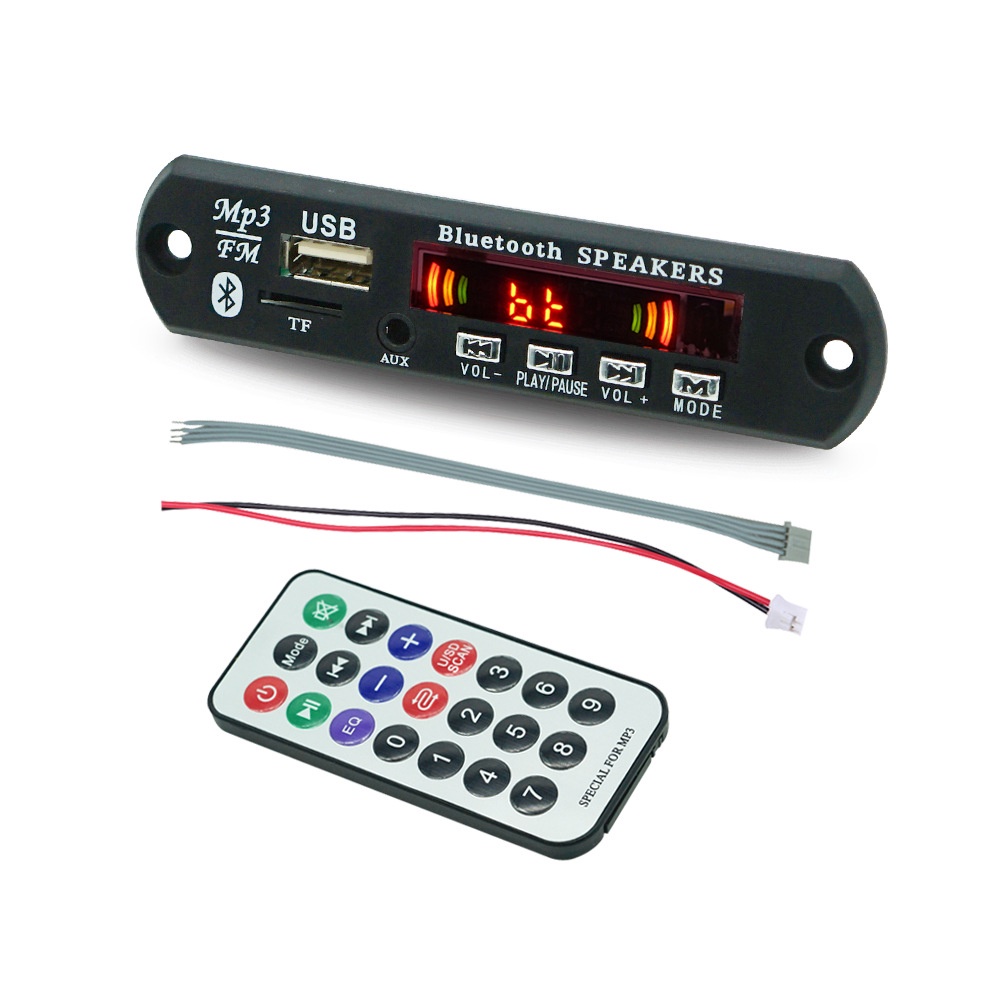 Mô Đun Giải Mã Bluetooth 5.0 12V 50W USB mp3 Không Dây Hỗ Trợ Thẻ TF / FM / Điều Khiển Từ Xa Cho Xe Hơi