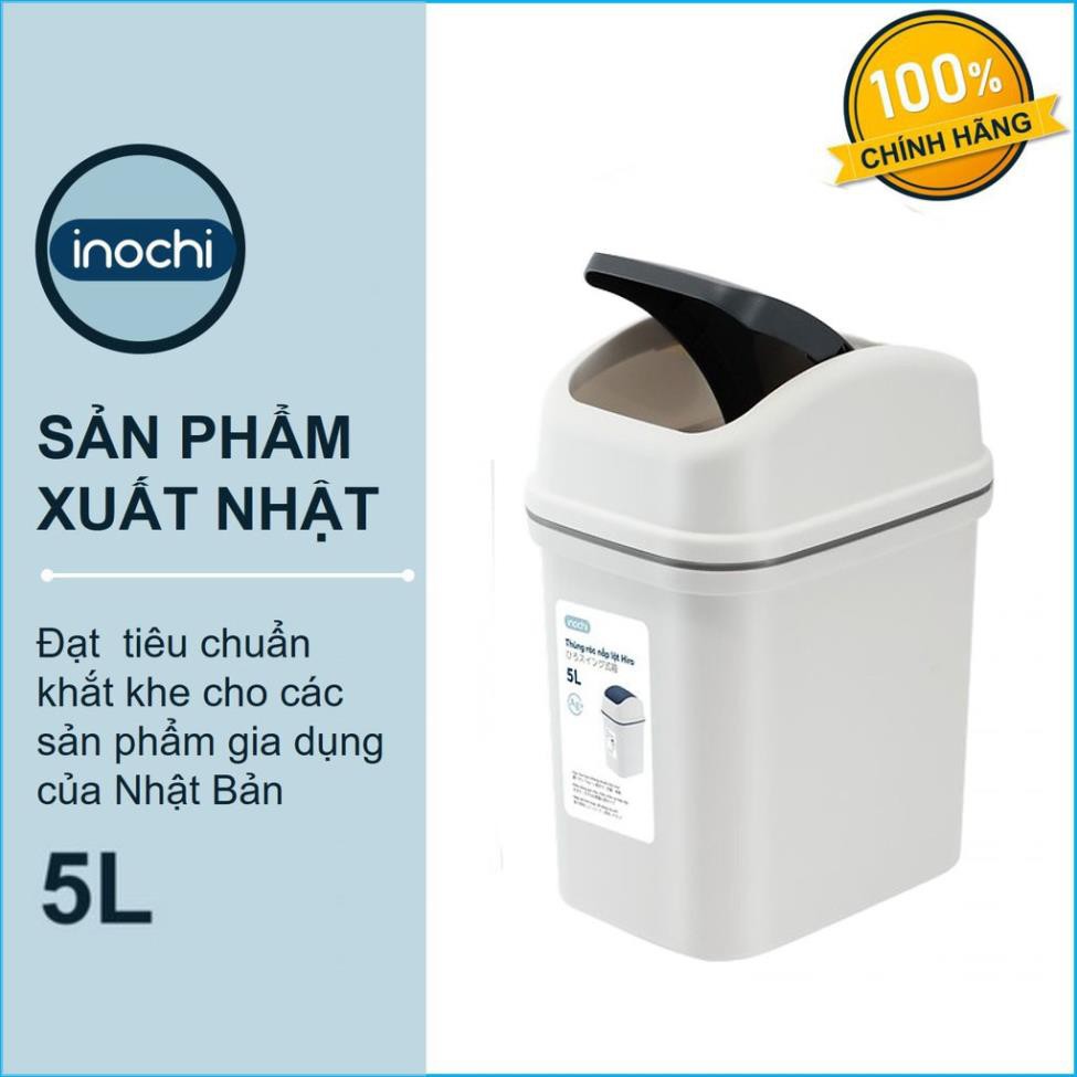 [Xuất Nhật]Thùng Rác Nắp Lật Hiro 5L Xuất Khẩu Thị Trường Nhật - Kháng Khuẩn Khử Mùi Phù Hợp Văn Phòng, Gia Đình