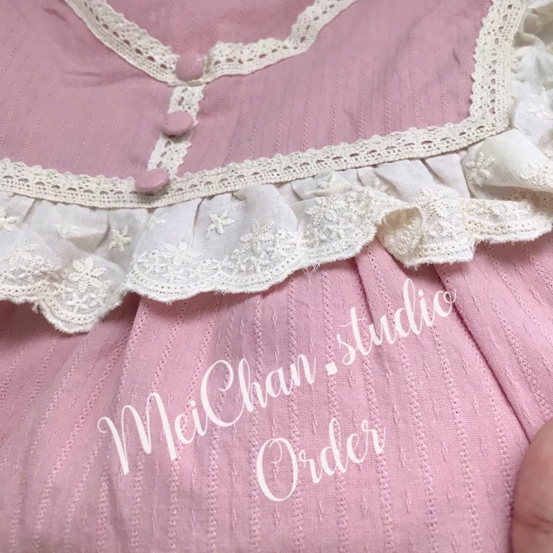 ĐỒ BỘ NỮ MẶC NHÀ tay dài cổ phối bèo viền ren tiểu thư Quảng Châu