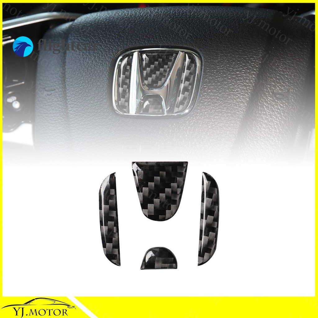 Miếng Dán Trang Trí Vô Lăng Xe Hơi Honda Civic FC 2016-2020 Bằng Sợi Carbon