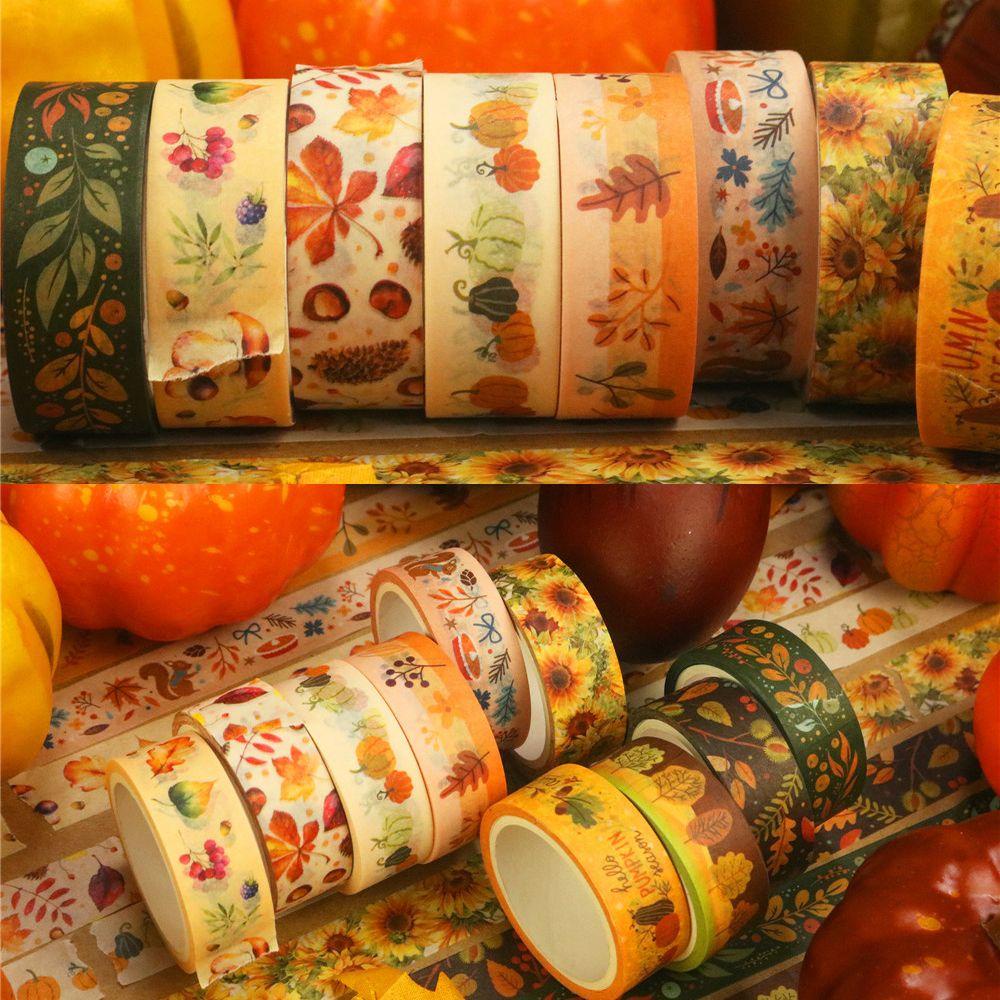 LAYOR1 Bộ 10 Cuộn Băng Keo Washi Hình Lá Rơi Chất Lượng Cao DIY