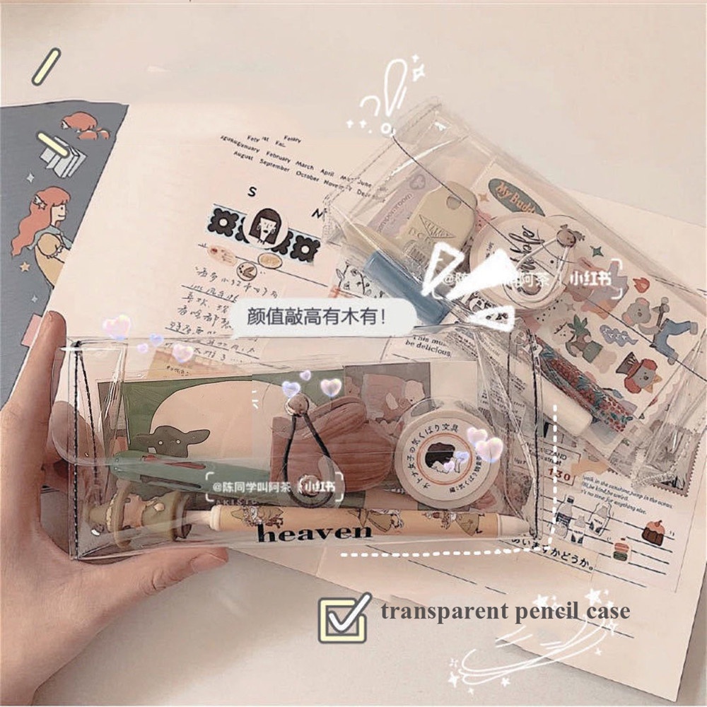 Bóp Viết Trong Suốt Kiểu Dáng Đơn Giản