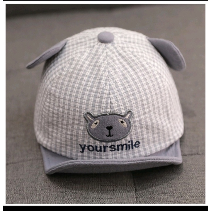 Mũ lưỡi trai kẻ sọc caro dễ thương thời trang cho bé