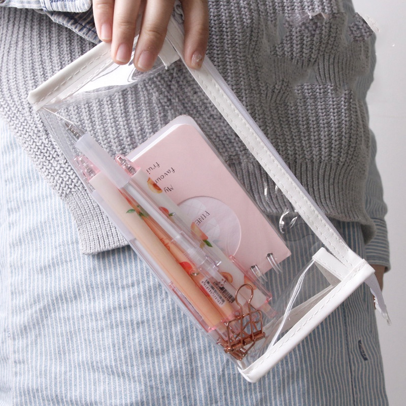 Túi đựng bút CHUWANGLIN trong suốt thiết kế đáng yêu tiện dụng