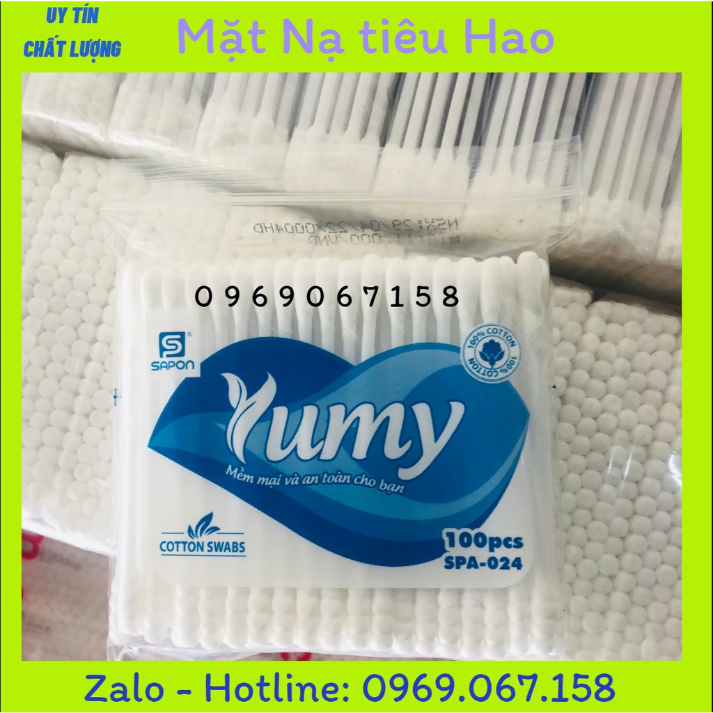 Tăm bông Yumy gói 100 cái nặn mụn, ngoái tai tiện dụng cá nhân