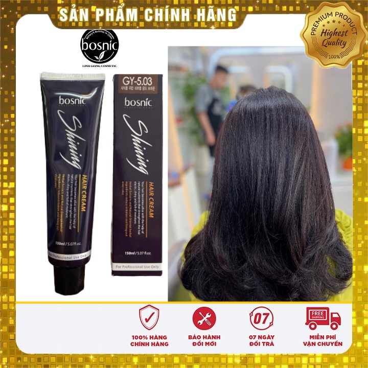 GY5.03 (NÂU TRẦM) - NHUỘM THẢO DƯỢC MÀU THỜI TRANG BOSNIC 150ML