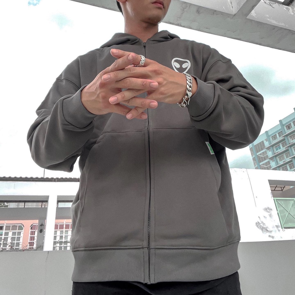 Áo SPRAYED Alien Zip Hoodie - Áo khoác nỉ dây kéo nam nữ unisex form rộng, nỉ chân cua cao cấp - Local brand Daygers