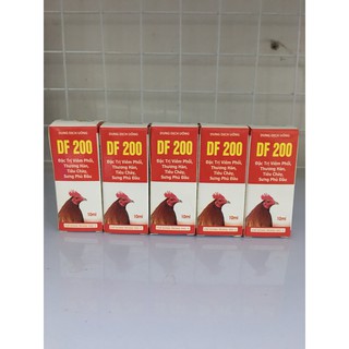 DF200 viêm phổi, thương hàn, sưng phù đầu ở gà (10ml)