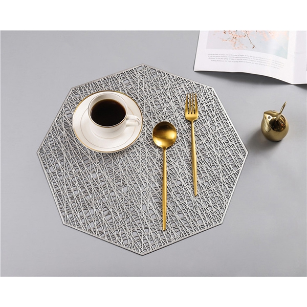 Octagonal Hollow PVC Table Mats Insulation Pads  Non-slip Coffee Cup Mat