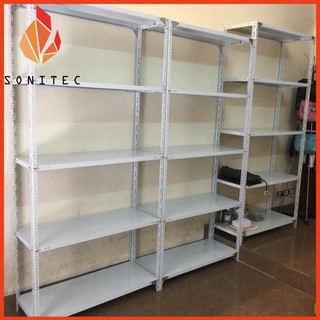 [XẢ KHO] [SALE MẠNH] Kệ Sắt V Lỗ Đa Năng Mầu Trắng (CAO 2M, DÀI 1,2M, RỘNG 30CM, 5 SÀN)