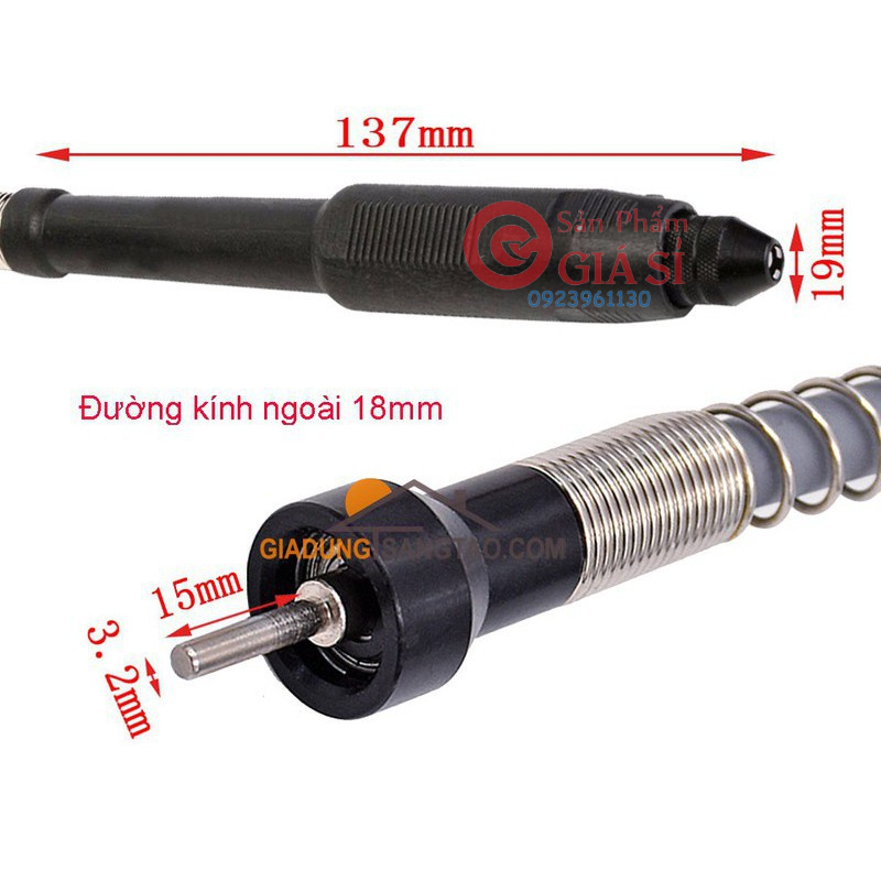 Dây truyền chuyển động máy khoan mài khắc đầu 3 chấu kẹp mũi 0.3 đến 3.2mm - dây nối dài máy khoan v2 ❤️freeship❤️