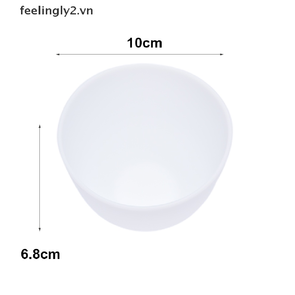 Bộ 4 món màu trắng (bát + que + cọ + thìa silicone), bộ bát mặt nạ silicone màu trắng