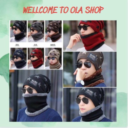 (FREE SHIP) SET KHĂN MŨ LEN NGƯỜI LỚN HÌNH NGÔI SAO CỰC CHẤT &lt;3