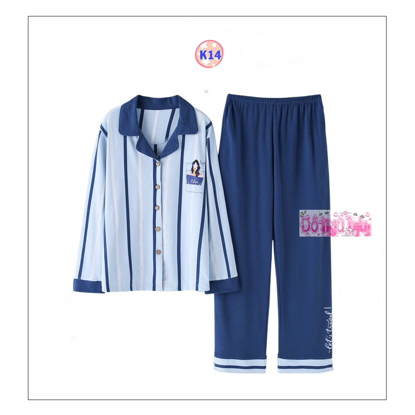 Bộ Pijama Cao Cấp Dài Tay K4 (cotton Mềm Mịn)