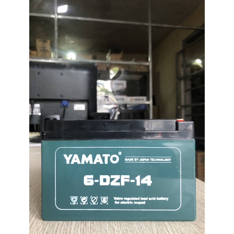 Ắc quy xe đạp điện 12V-14Ah Yamato Emprie 6-DZF-14/6-DPB-14