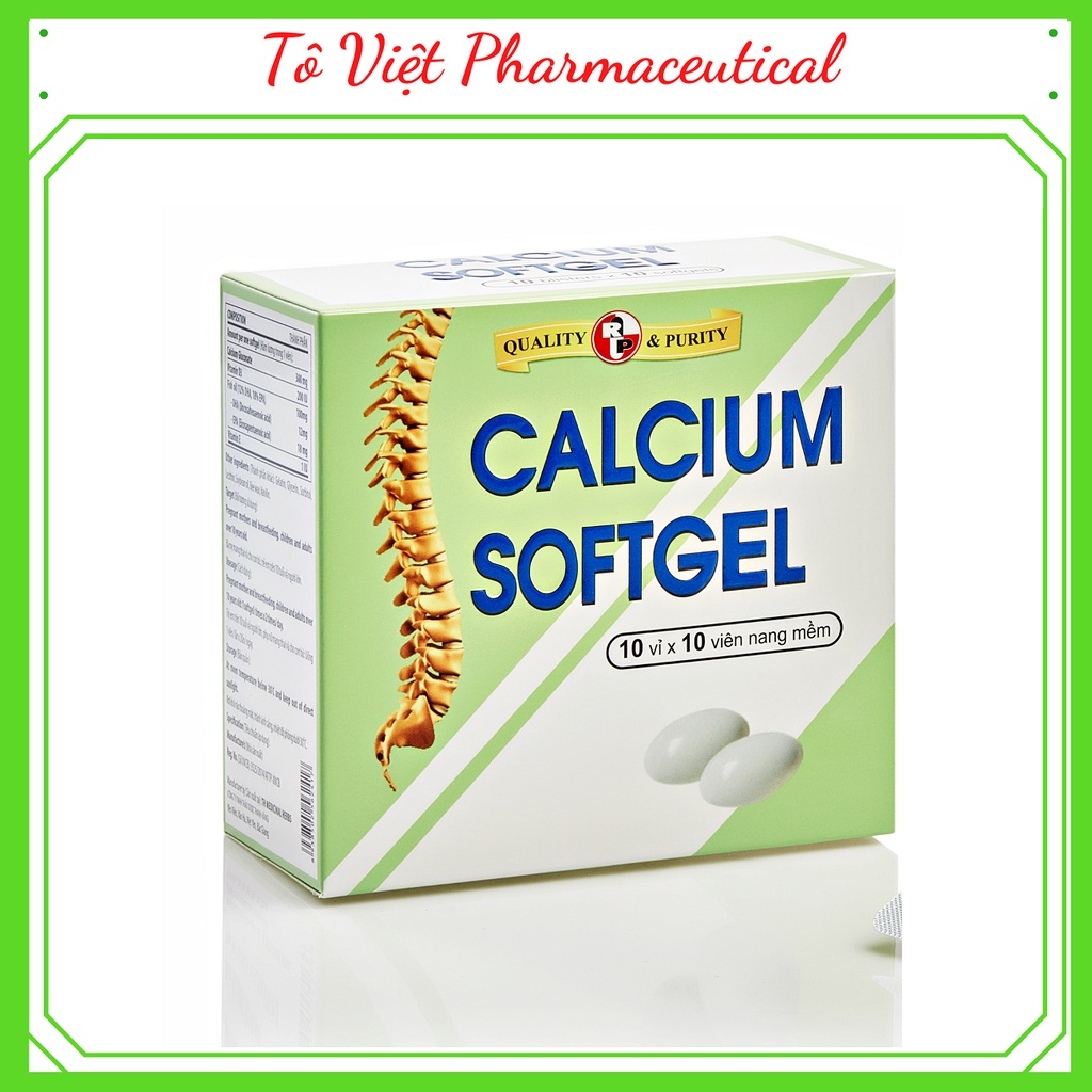 CALCIUM softgel - Viên uống bổ sung canxi và vitamin D3,DHA bổ sung phát triển, cải thiện chiều cao  (100 viên)