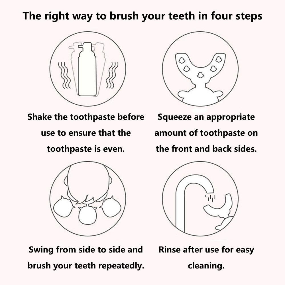 NIUYOU 2-6 - 12 Tuổi Decay 3 Chiếc 1 Bộ 360° Bàn Chải Đánh Răng Hình Chữ U Cao Cấp Tiện Lợi Dễ Sử Dụng