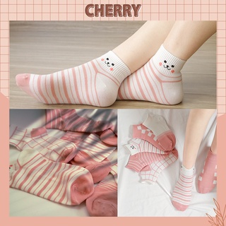 Tất nữ Hàn Quốc cổ ngắn cute set 5 đôi họa tiết hoạt hình chống trơn chống trượt