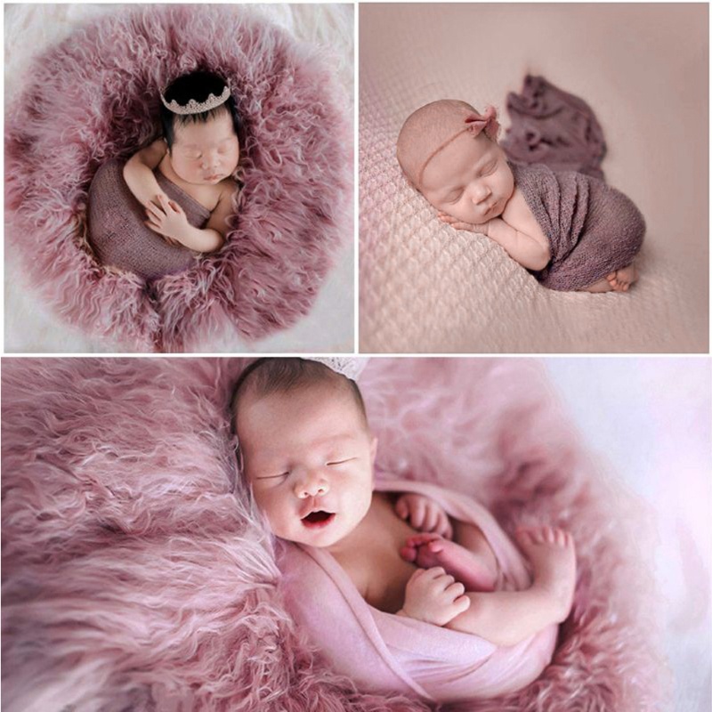 Set 3 chăn quấn và băng đô dài làm phụ kiện chụp ảnh cho bé sơ sinh