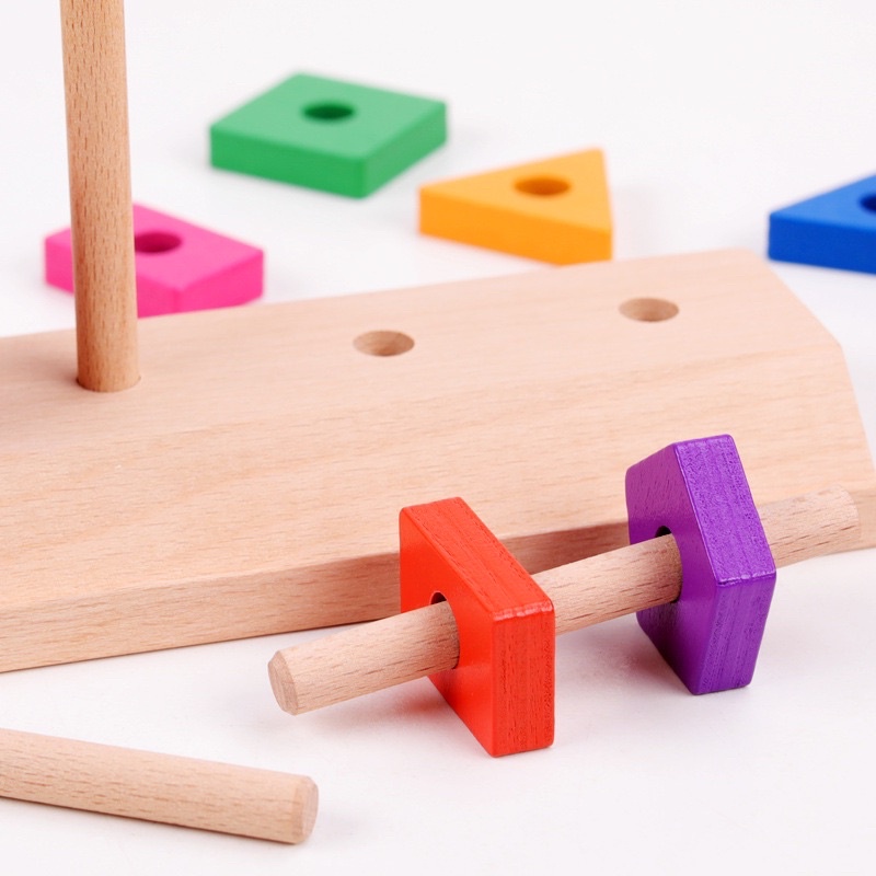 Đồ Chơi Gỗ Montessori Màu Sắc Và Hình Học, Nhận Biết Phương Hướng Vị Trí Phát Triển Tư Duy Logic Cho Bé