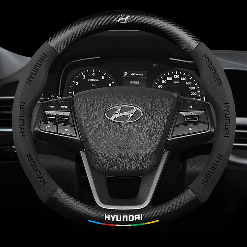 Bọc vô lăng ô tô Carbon logo các hãng thoáng khí chống trơn trượt