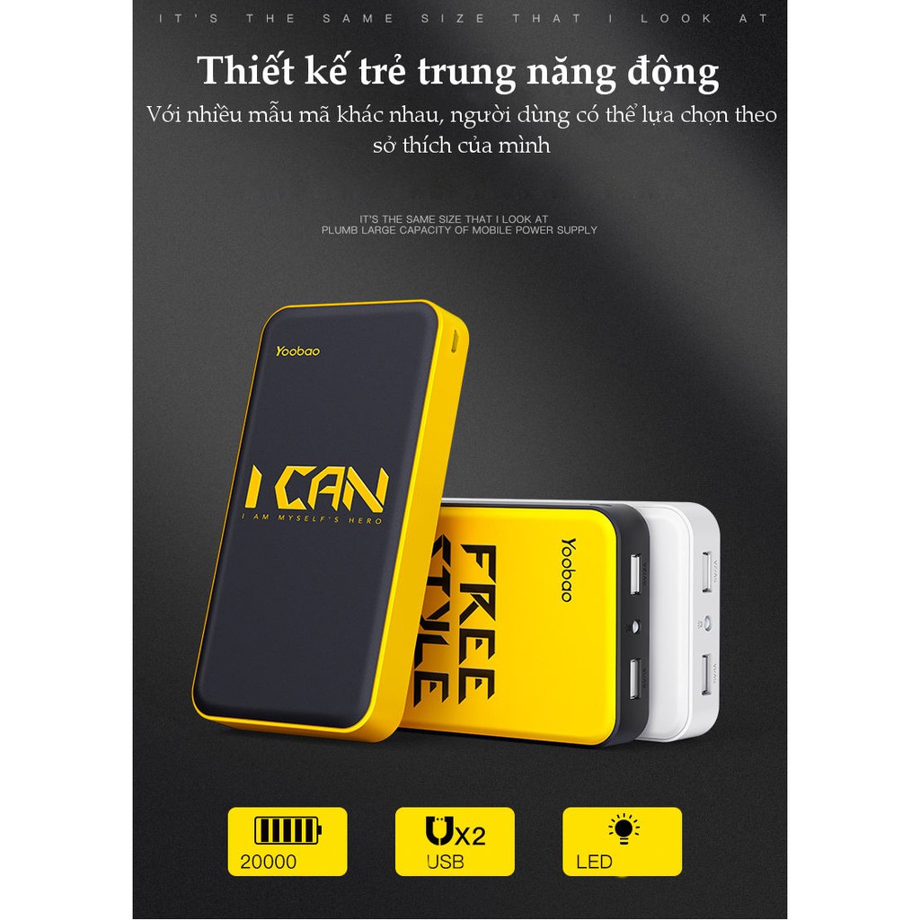 [Mã 155ELSALE giảm 7% đơn 300K] ✪ CHÍNH HÃNG ✪ Sạc dự phòng Yoobao S8Plus 20000mAh *TẶNG TÚI ĐỰNG PIN*