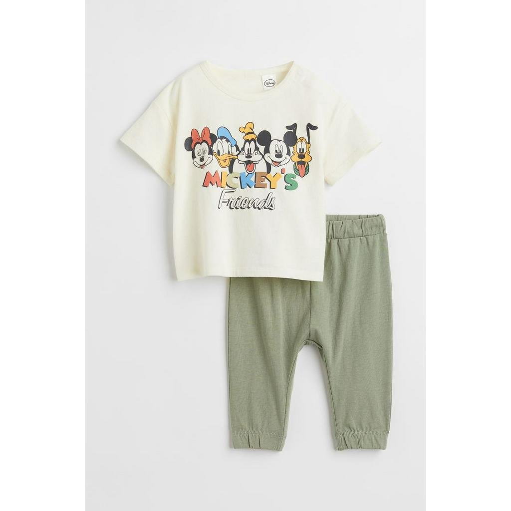 Set quần áo mickey nâu HM H&M_hàng chính hãng authentic