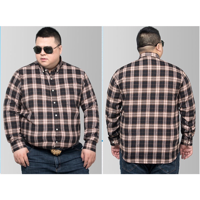 Áo Sơ Mi Nam Tay Dài Sọc Caro Size Lớn 60-175KG