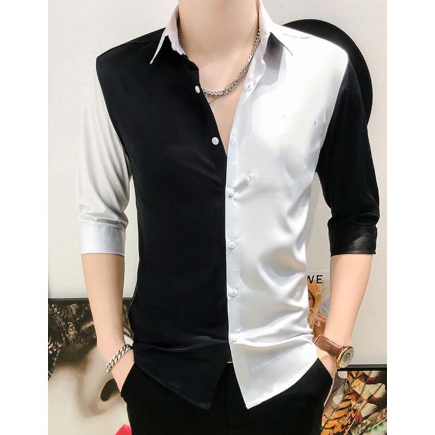 Áo sơ mi, Áo Sơ Mi nam đẳng cấp, phổi 2 màu sang trọng, cổ trễ lịch lãm, trẻ trung thu hút người nhìn MÃ- N40