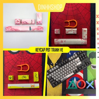 Bộ combo keycap PBT tranh ảnh cực đẹp, keycap cứng,chắc, màu sắc đẹp, sơn khó bay màu.