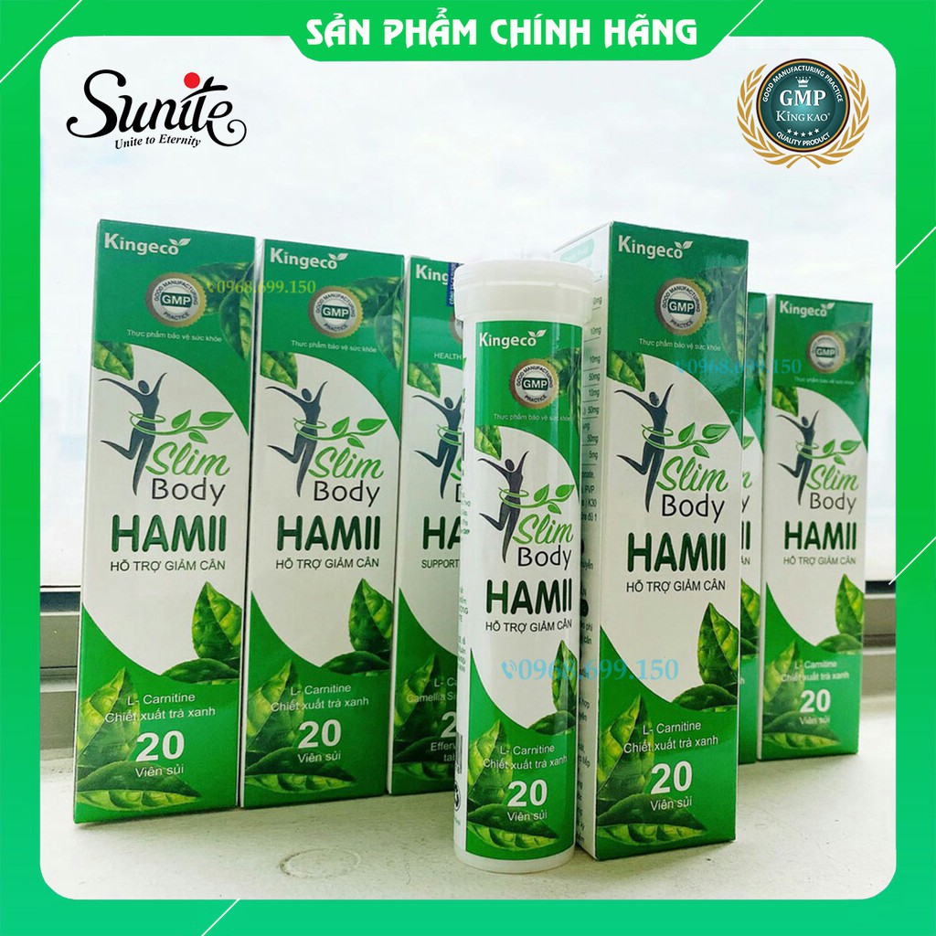 [CHÍNH HÃNG] Giảm cân cấp tốc Slim Hamii thế hệ mới Chính Hãng Sunite - Hộp 20 Viên Sủi