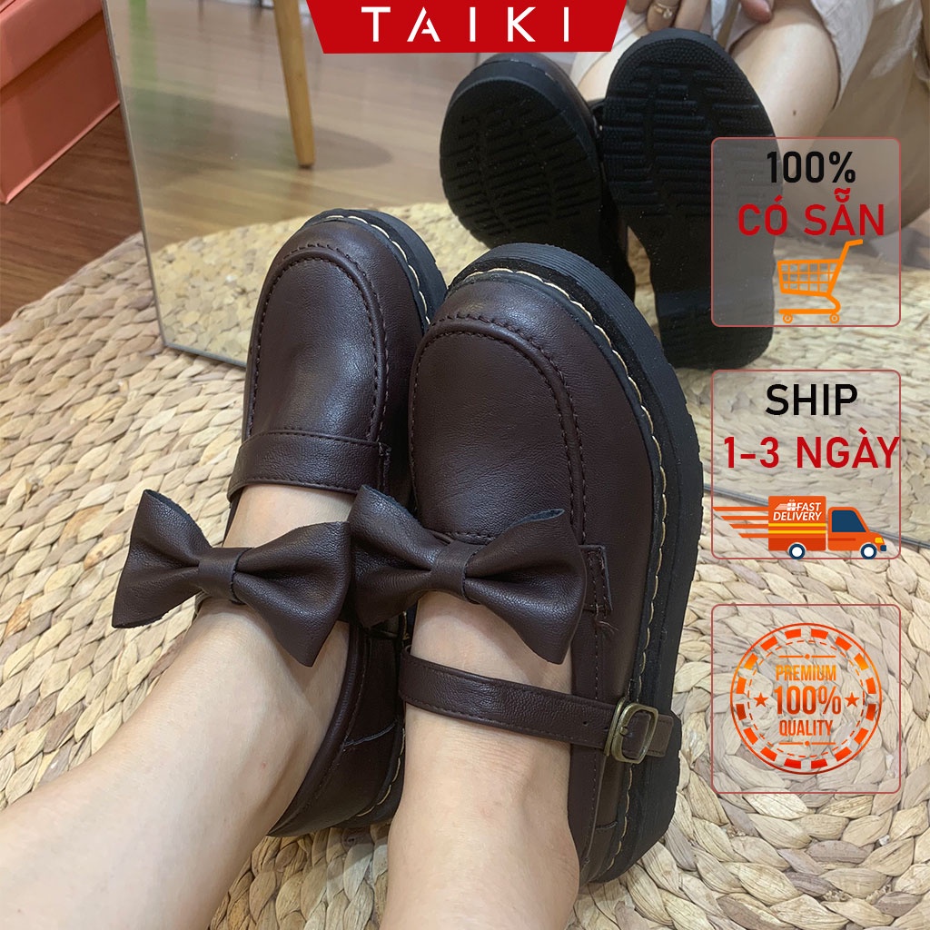 Giày marry jane nữ 👟FREESHIP👟 giày nữ vintage cao 3cm, mary jane mũi tròn, giày nữ vintage nâu và đen
