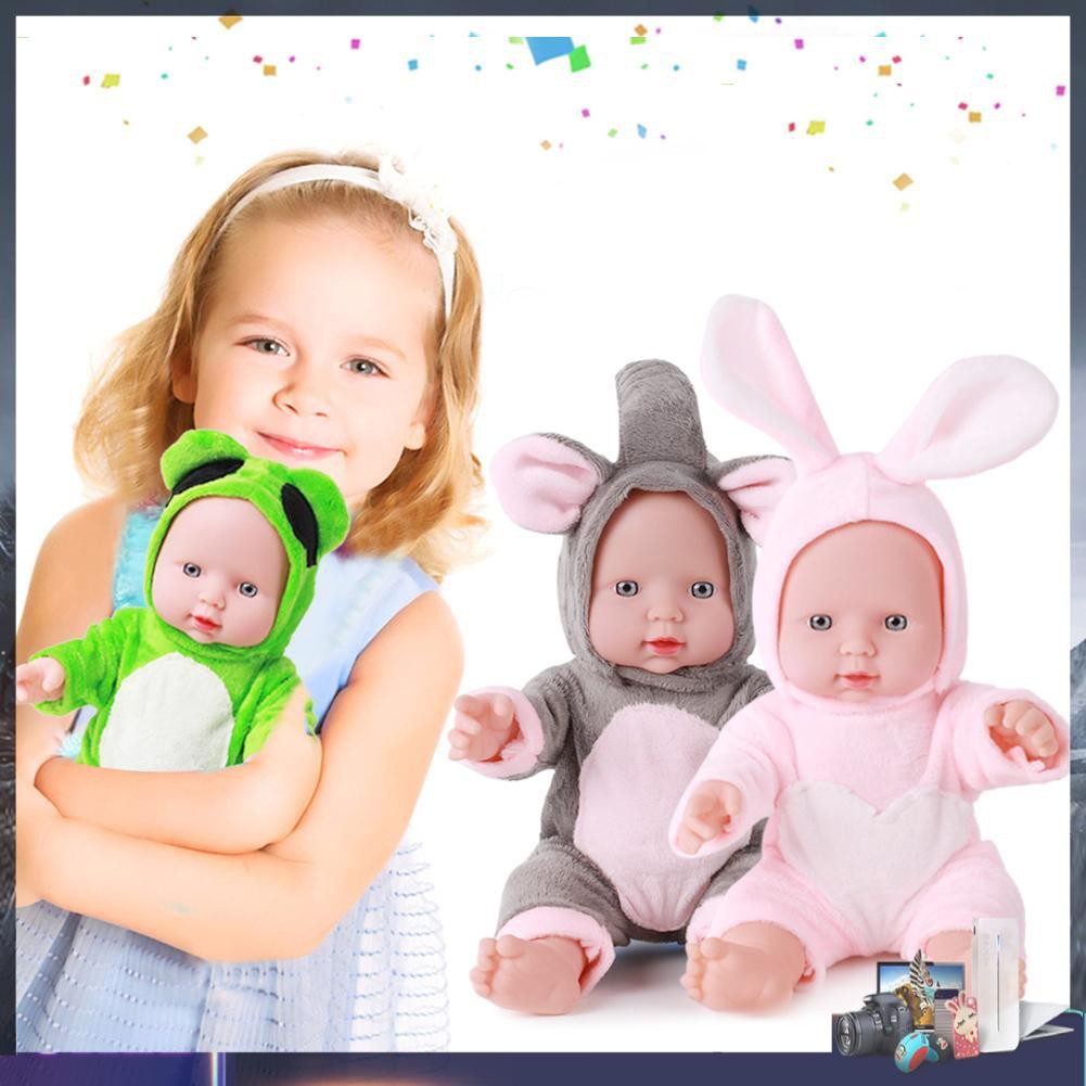 Búp bê em bé mặc đồ hình động vật bằng vinyl mềm 30cm