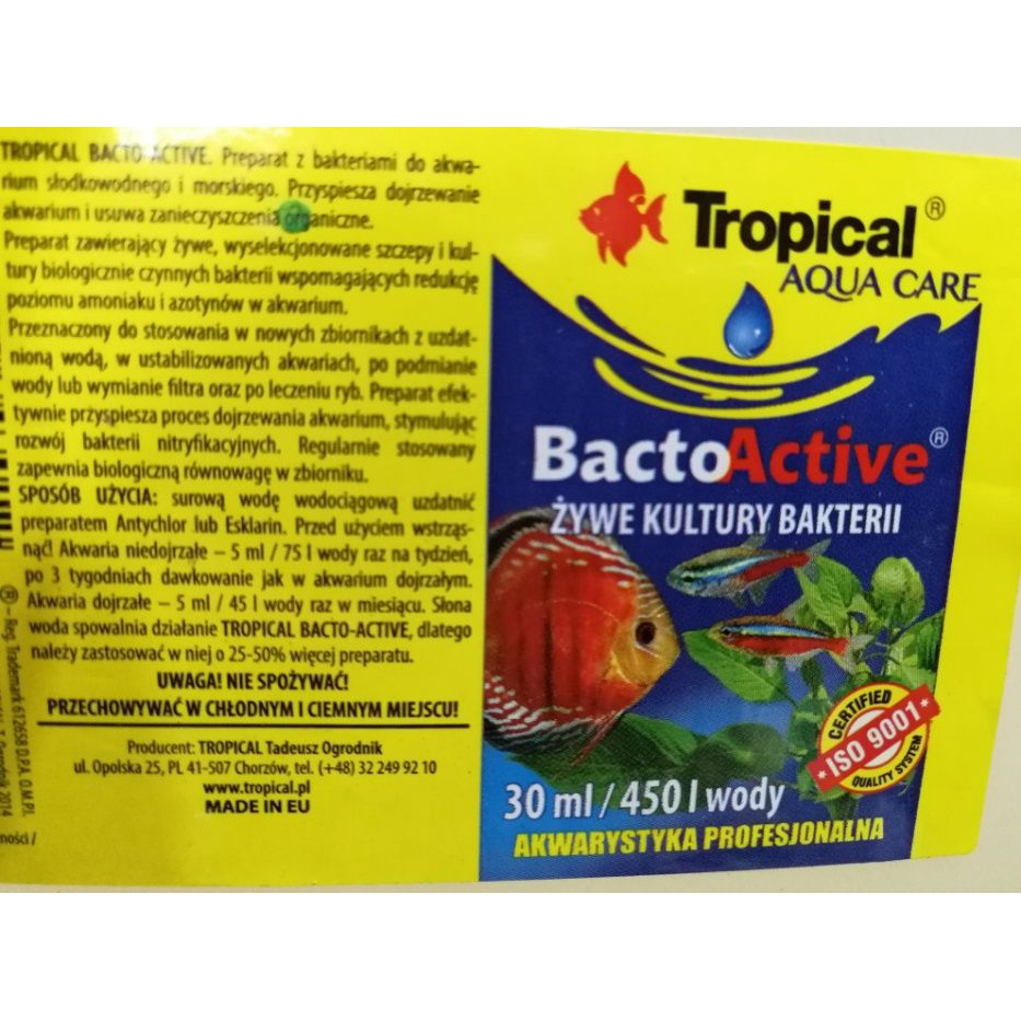 [FreeShip] Vi sinh Bacto Active Tropical 250ml - vi sinh ăn mòn hữu cơ, xử lý nước