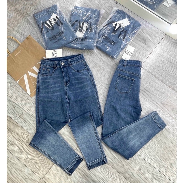 Quần jeans dáng boy loang trơn siêu hot